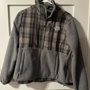 The North Face Gray Plaid Fleece Jacket